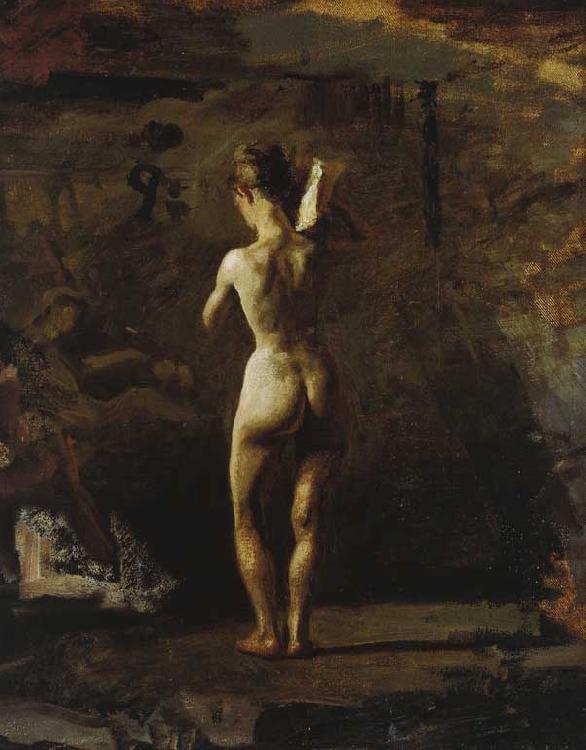 Thomas Eakins Study for William Rush Carving His Allegorical Figure of the Schuylkill River oil painting picture